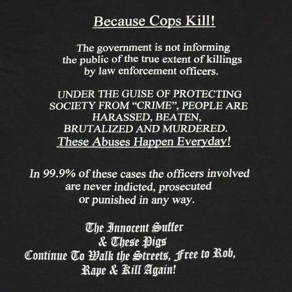 Vintage Leftover Crack Kill Cops Shirt Size Large Cygnus Hardcore Punk Band Tee - Picture 4 of 7